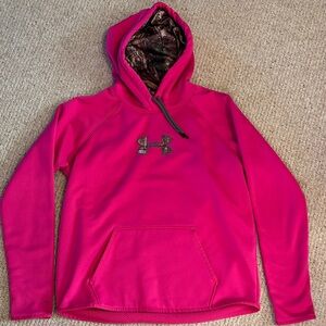 Under Armour Womens Large Fuchsia Hoodie with Logo